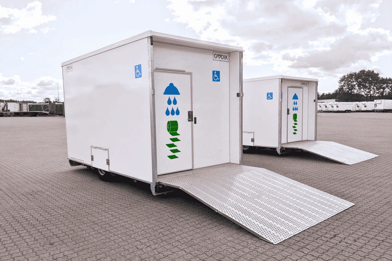 Vakuum Toalettvogn for funksjonshemmede, inkl dusj, traversheis og tank