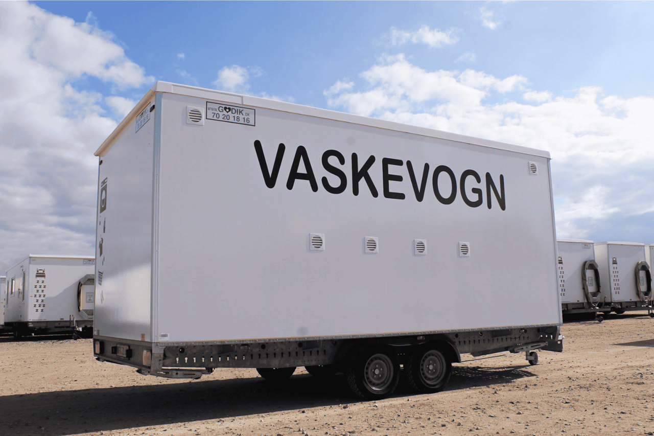 Industriell vaskerivogn m/ 4 vaskemaskiner