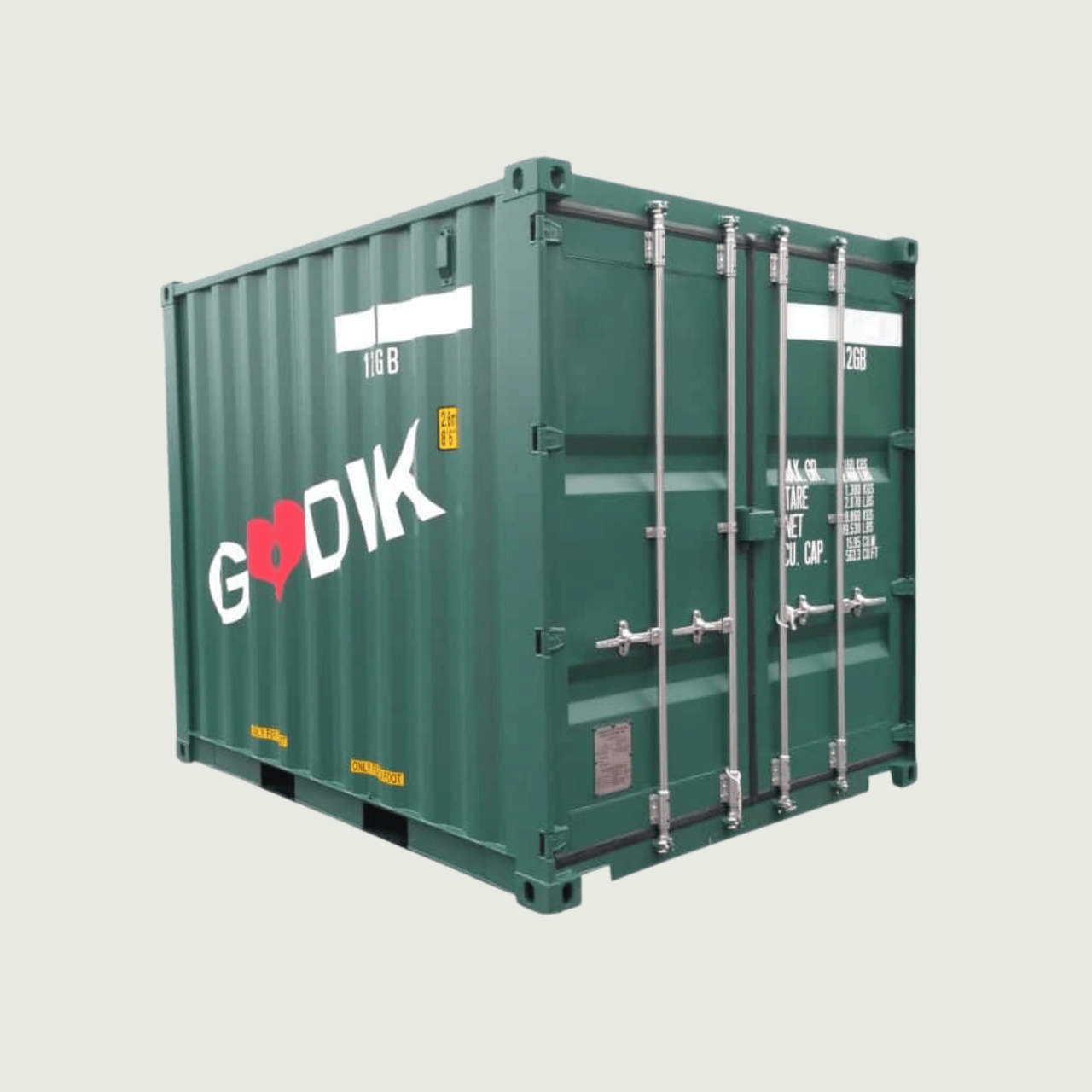 Oppbevaringscontainer 10 fot med låsbeslag