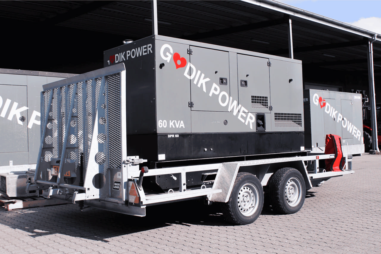 Generator 60 kVA, på tilhenger