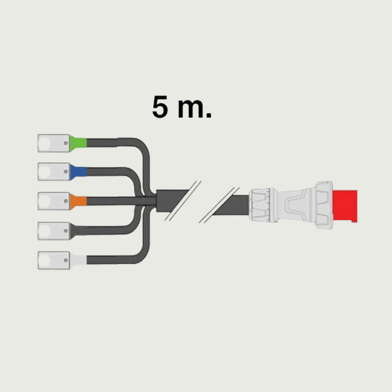 Elektrisk kabel 125A hunn/sko 5 m