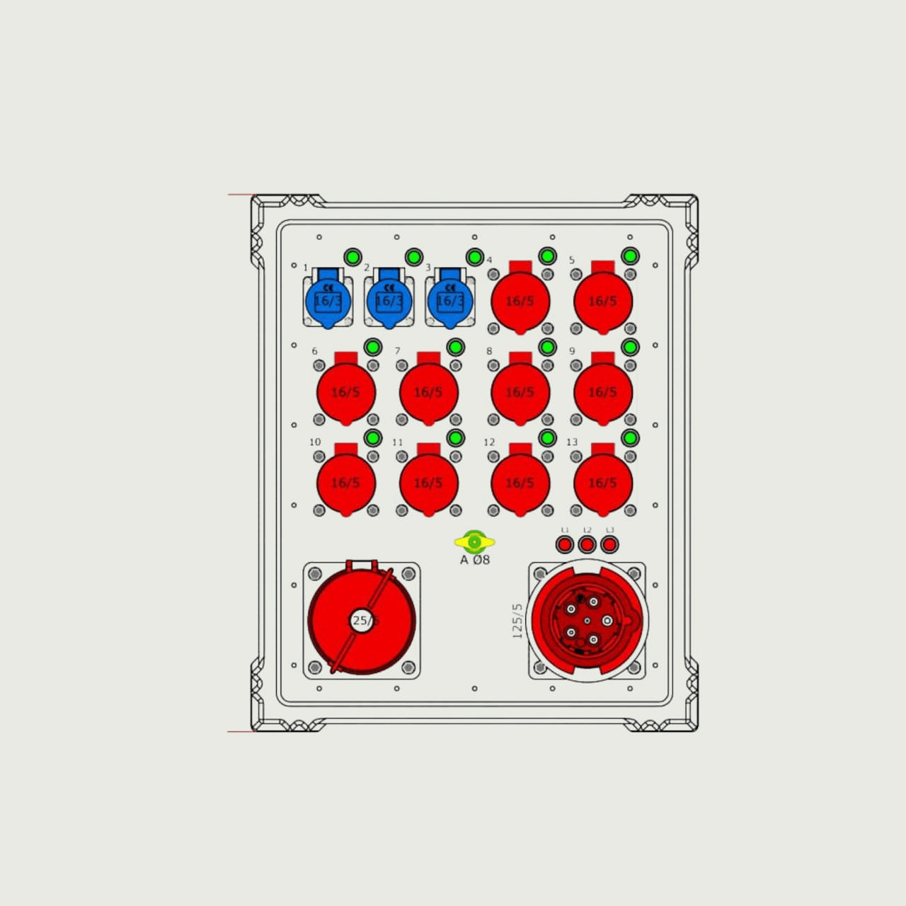 Elektrisk sentralbord PDU 125A