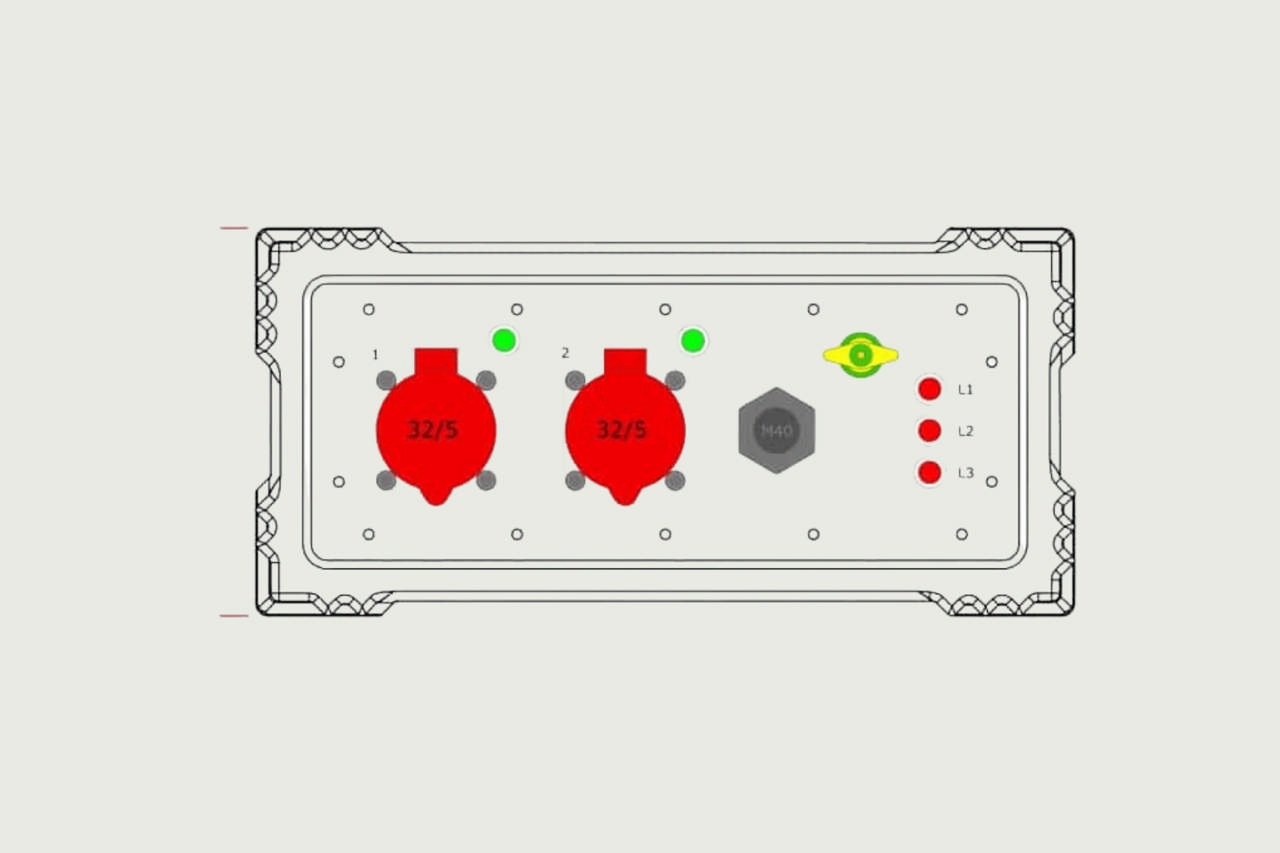 Sentralbord PDUSP 63A/2 x32A