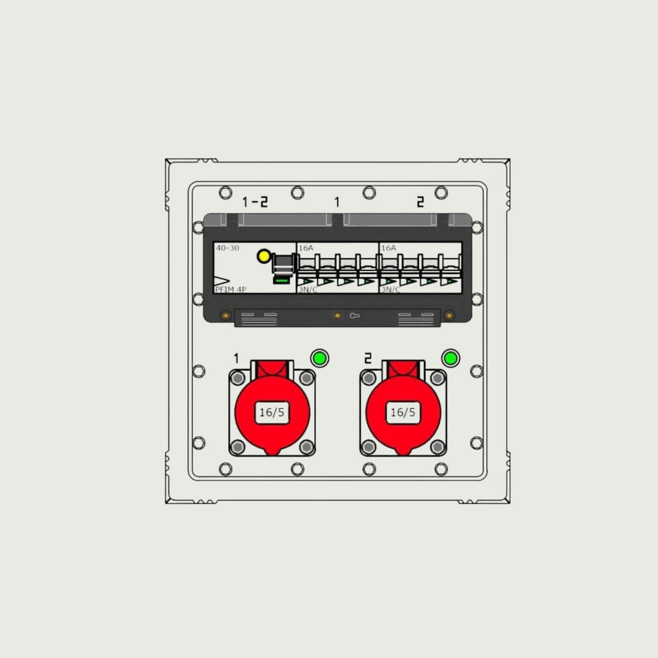El-tavle PDUSP 32A/2 x 16A